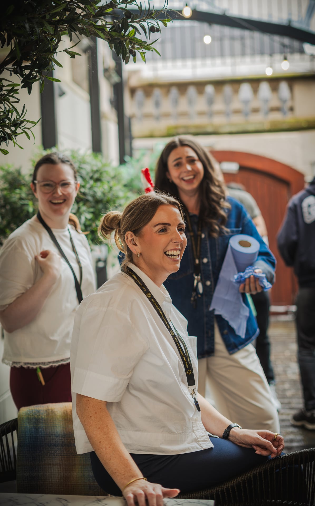 Custom House Belfast courtyard gathering